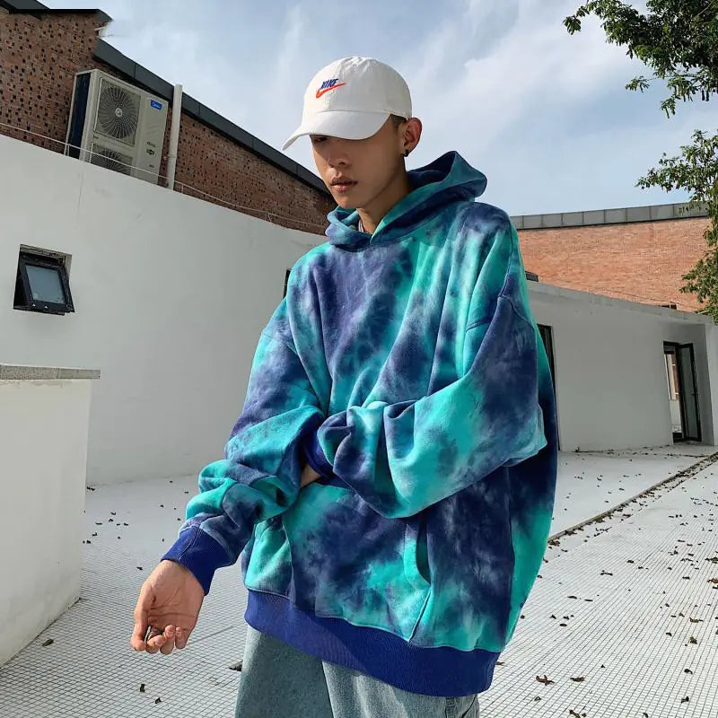 Men's Oversized Tie-Dye Camouflage Hoodie Sweatshirt