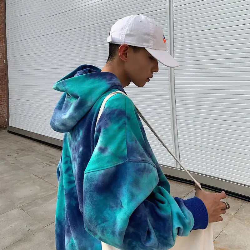 Men's Oversized Tie-Dye Camouflage Hoodie Sweatshirt