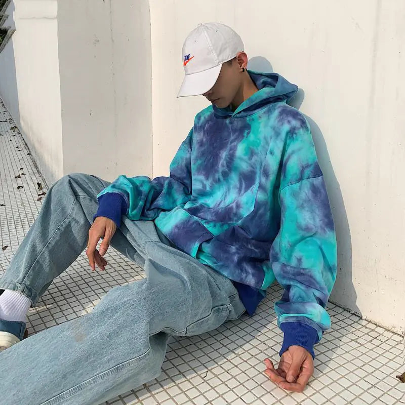 Men's Oversized Tie-Dye Camouflage Hoodie Sweatshirt