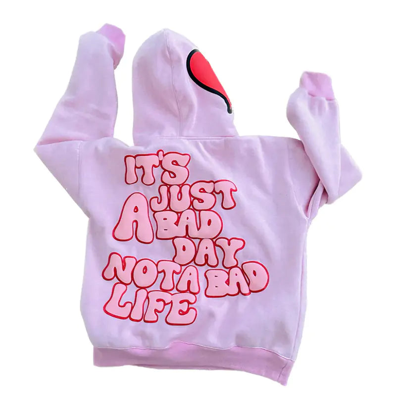 Y2K Fashion Hoodie with Heart Letter Print